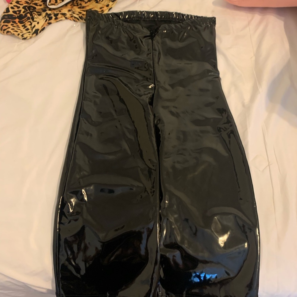 Laura’s boutique latex tube dress